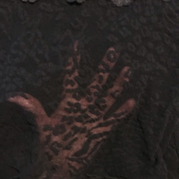 Rampage Black Lace Halter Top with Black Sequin Trim Detail Double Lined Large - Picture 13 of 15